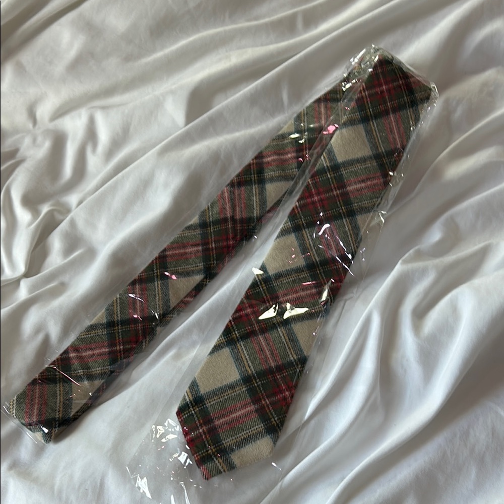 Ivy City Co. Plaid Tie - Red, Green, Cream